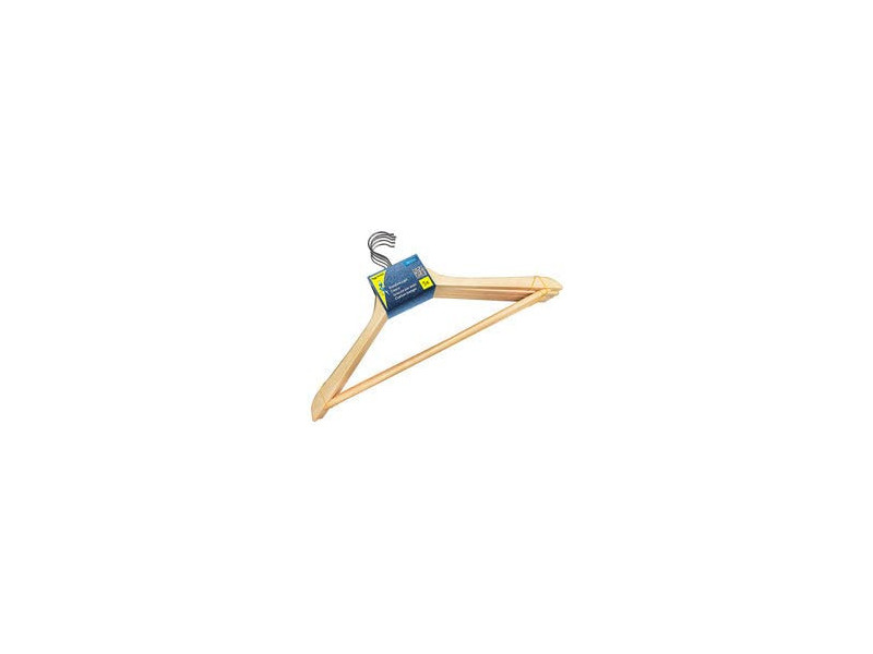 Peggy Perfect Cintre en bois avec barre, paquet de 5, nature