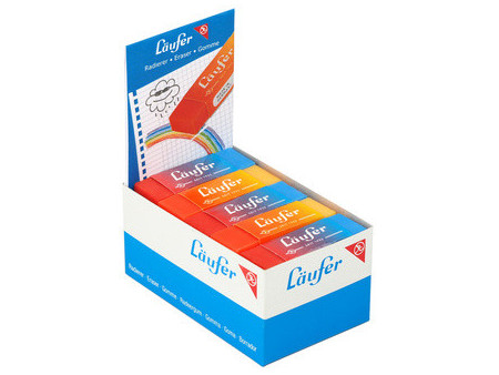 Läufer Gomme en plastique PLAST COLOR, en présentoir de 20