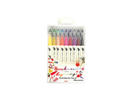 PentelArts Feutre pinceau BrushSignPen Twin, set de 18
