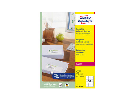 AVERY Zweckform Étiquette d'adresse recyclée, 99,1 x 57 mm