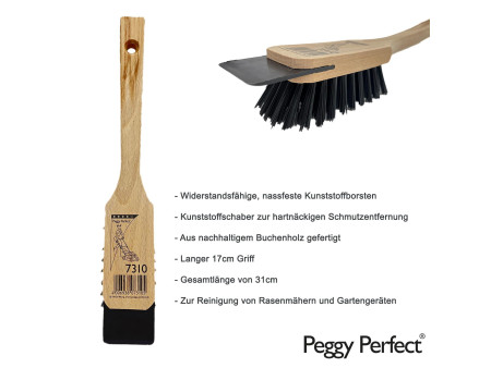Peggy Perfect Brosse pour tondeuse à gazon, bois naturel