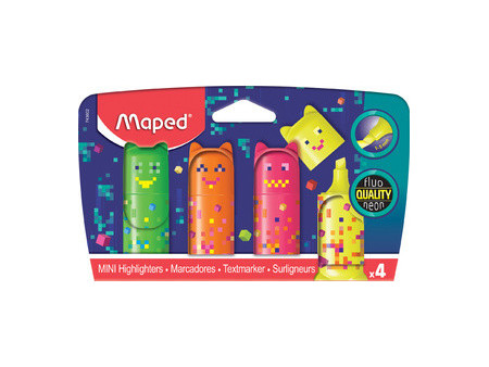 Maped Surligneur Mini PIXEL PARTY, blister de 4