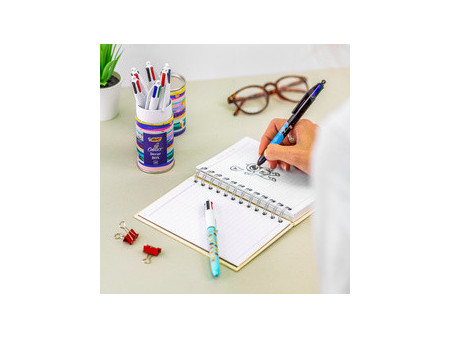 BIC Stylo à bille 4 Colours, boîte métallique de 8