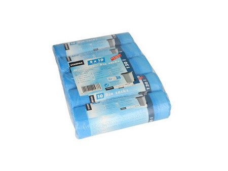 STARPAK Sac poubelle HDPE à liens coulissants, 120 litres