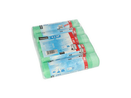STARPAK Sac poubelle HDPE à liens coulissants, 60 litres