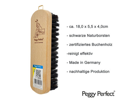 Peggy Perfect Brosse à chaussures 'Éco', bois, brosse foncée