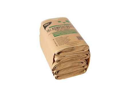 PAPSTAR Sacs compostables, 10 litres, marron