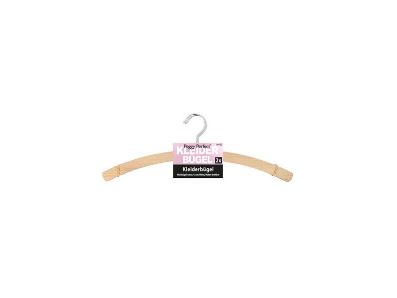 Peggy Perfect Cintre en bois sans barre, naturel, pack de 2