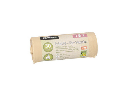 STARPAK Sac poubelle 'Waste-to-Waste', 5 litres, marron