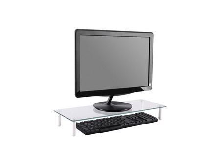 DIGITUS Support pour écran, verre, blanc