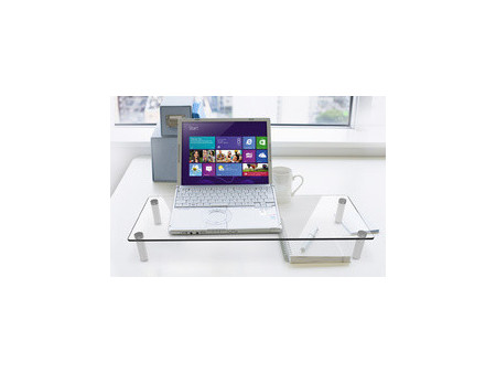 DIGITUS Support pour écran, verre, blanc