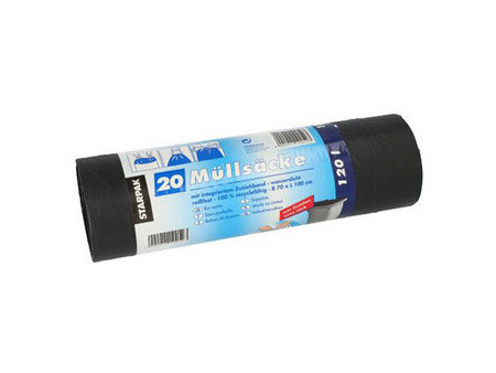 STARPAK Sac poubelle LDPE, à lien coulissant, 120 L, bleu