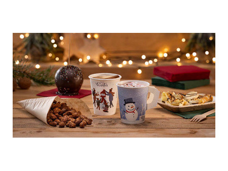 PAPSTAR Gobelet en carton avec anse 'Snowtime', 0,2 l