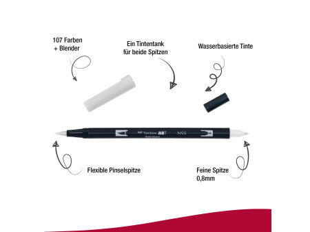Tombow Feutre double pointe 'DUAL BRUSH PEN ABT' cool grey 1