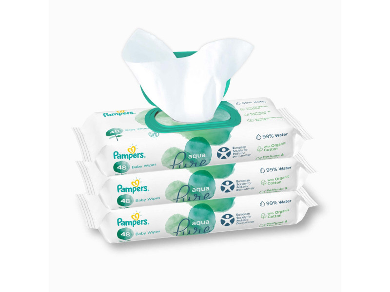 Pampers Lingette humide Harmonie aqua, pack de 3