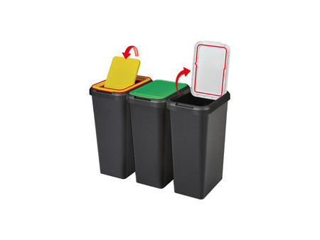 CEP Poubelle de tri sélectif Touch & Lift, 45 litres, blanc