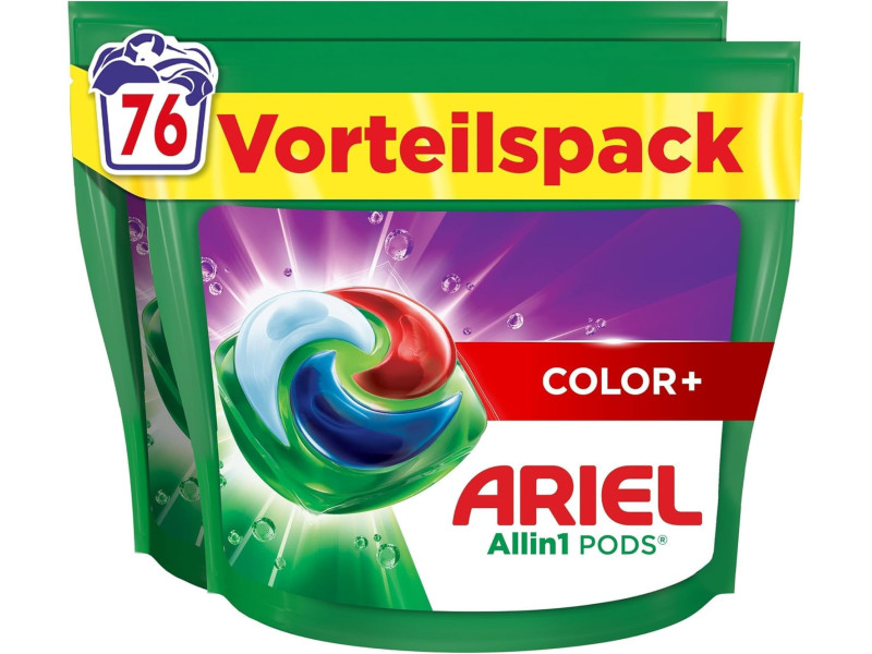 ARIEL Lessive en capsules All-in-1 Color+, 76 lavages