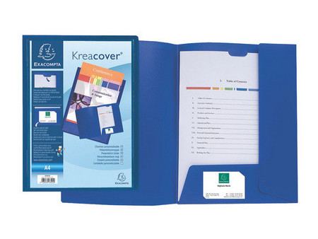 EXACOMPTA Chemise personnalisable Kreacover, PP, A4, bleu