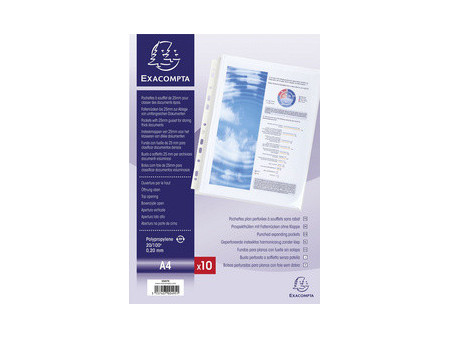 EXACOMPTA Pochettes perforées à soufflet, A4, PP