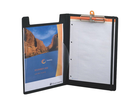 EXACOMPTA Porte-bloc avec rabat EXABOARD, A4, PP, noir