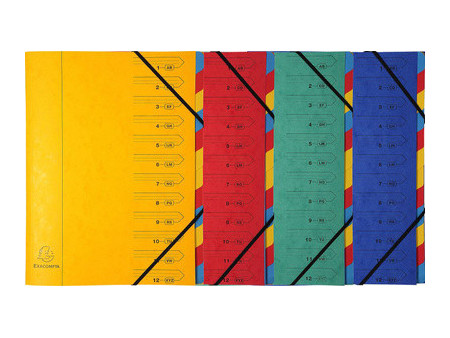 EXACOMPTA Trieur, A4, carton, 7 compartiments, jaune