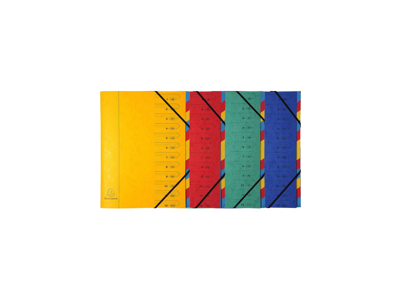 EXACOMPTA Trieur, A4, carton, 7 compartiments, rouge