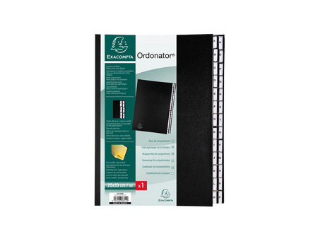 EXACOMPTA Trieur Ordonator, A4, A-Z, 26 compartiments, noir