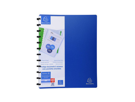 EXACOMPTA Protège-documents, A4, 30 pochettes, bleu