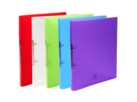 EXACOMPTA Classeur semi-rigide PP, 2 anneaux, A4+, cristal