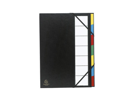 EXACOMPTA Trieur Harmonika, PP, 7 compartiments, noir