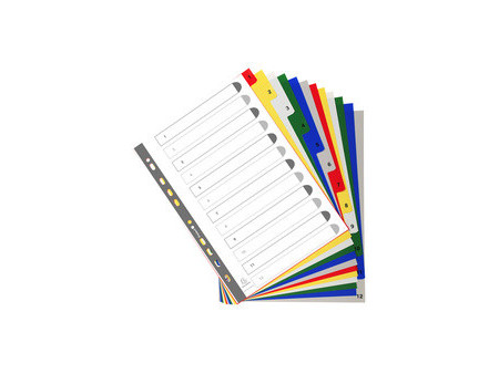 EXACOMPTA Intercalaires à chiffre, 1-12, A4, 12 touches