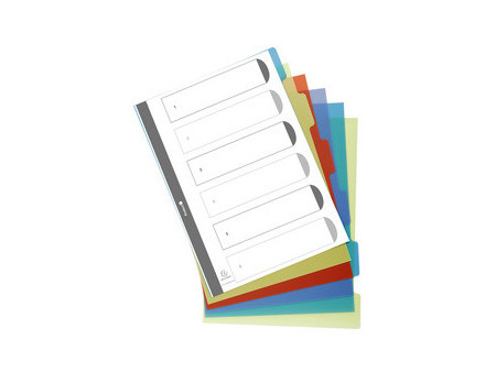 EXACOMPTA Intercalaires en plastique, uni, A4, 6 touches