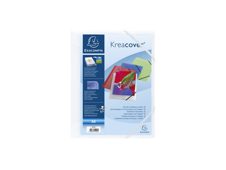 EXACOMPTA Chemise à élastiques Kreacover, A4, PP, blanc