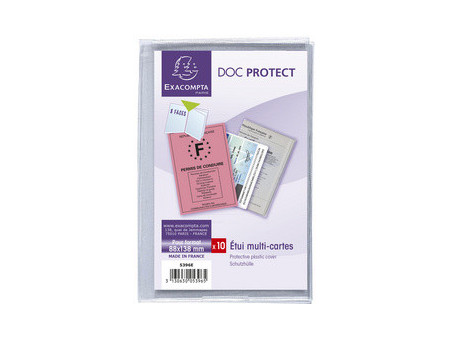 EXACOMPTA Etui de protection, PVC, 4 volets, 88 x 138 mm