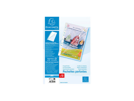 EXACOMPTA Pochette perforée, A4, PP, transparent