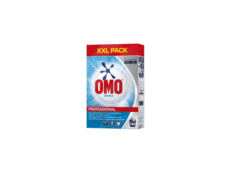 OMO Lessive en poudre Professional White, 140 lavages, 7 kg