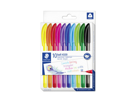 STAEDTLER Stylo à bille rétractable ball 4320 M, étui de 10