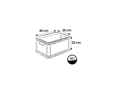 keeeper Caisse de rangement 'robert', 20 litres, gris clair