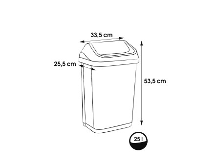 keeeper Poubelle 'swantje', 25 litres, argent / graphite