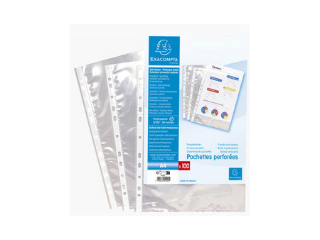 EXACOMPTA Pochette perforée, A4, PP, transparent