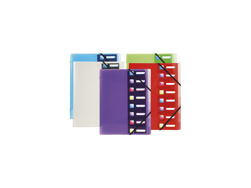EXACOMPTA Trieur Crystal Colours, PP, 8 compartiments