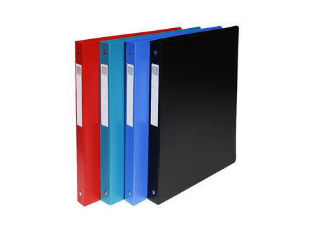 EXACOMPTA Classeur rigide Opaque, PP, A4, 4 anneaux, bleu