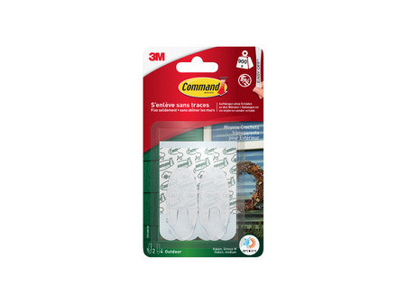 3M Command Crochet pour l'extérieur, transparent, taille: M