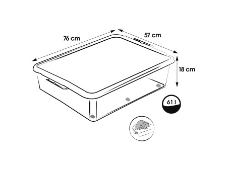 keeeper Boîte de rangement à clips Lars, à roulettes, 61 L