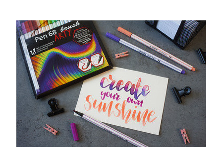 STABILO Feutre pinceau Pen 68 brush ARTY, étui carton de 10
