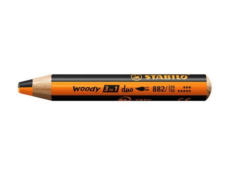 STABILO Crayon multi-talents woody 3en1 duo, jaune/bleu cyan