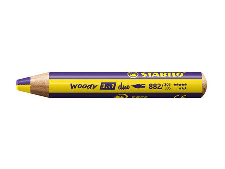 STABILO Crayon multi-talents woody 3en1 duo, rose/mauve lila