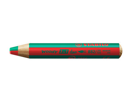 STABILO Crayon multi-talents woody 3en1 duo, turquoise/vert