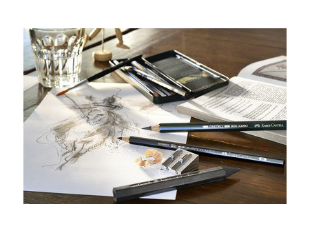 FABER-CASTELL Kit PITT GRAPHITE petit, étui de 9 pièces