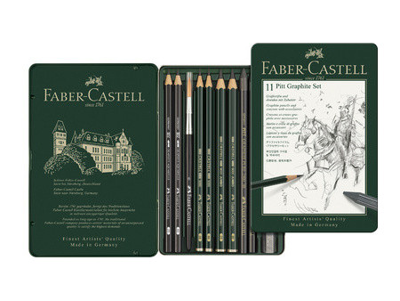 FABER-CASTELL Kit PITT GRAPHITE petit, étui de 9 pièces